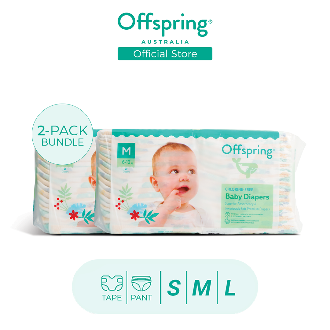 Offspring Twin Pack Popok Bayi Diaper SAP Bebas Klorin